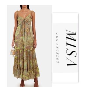 MISA Fallon Paisley chiffon dress